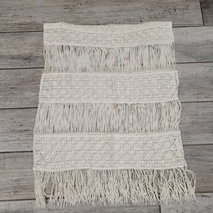 Callahan Anthropologie Inez Cotton crochet fringed XS boxy top cover-up Sold out